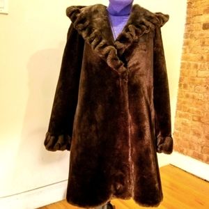 Jones New York Faux Fur Hooded Coat